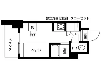 エコールヴィレ赤羽志茂(ワンルーム/2階)の間取り写真