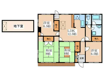 リバーサイド秋葉(4LDK/1階)の間取り写真