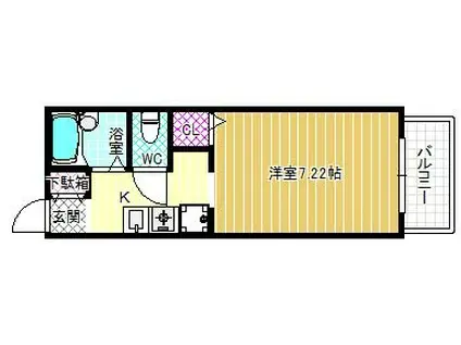 ハイツグレイス(1K/2階)の間取り写真