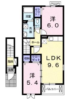シン.シン.ハウスD(2LDK/2階)の間取り写真