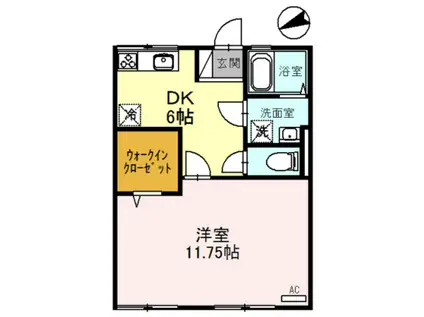 POPO(1DK/2階)の間取り写真