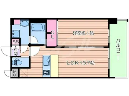 PHOERME城北公園(1LDK/6階)の間取り写真
