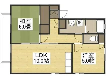 イスタナ・イマオカB(2LDK/1階)の間取り写真