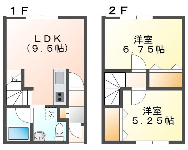 アメニティ長橋A棟(2DK/1階)の間取り写真