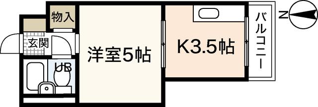 舟入松尾ビル(1K/7階)の間取り写真