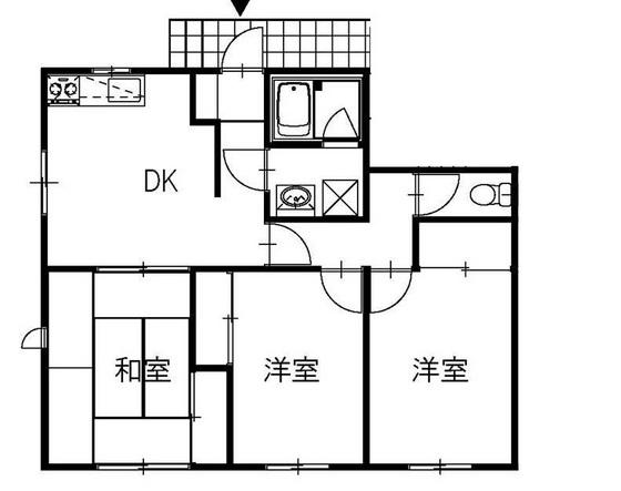 谷山コーポ A棟(3DK/1階)の間取り写真