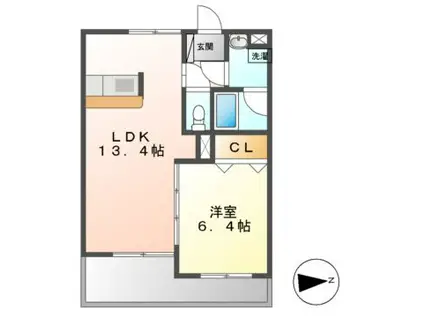グレースコート神戸(1LDK/3階)の間取り写真