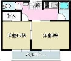 辻子マンション(2K/1階)の間取り写真