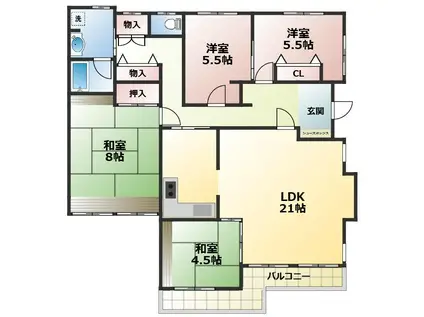 ヴィラ・ベリテSP(4LDK/2階)の間取り写真