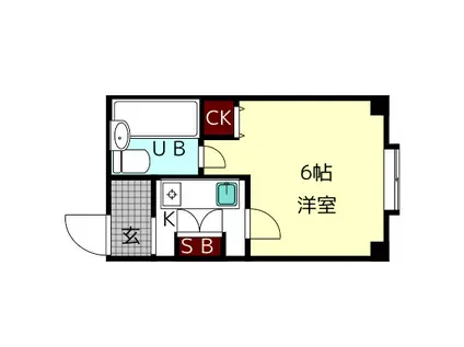 生駒ビル(1K/3階)の間取り写真