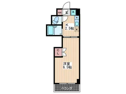 稲田第一ビル(1K/3階)の間取り写真