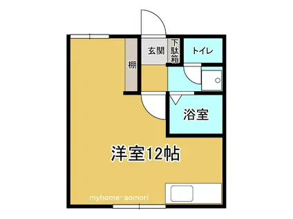 スイートピー館(ワンルーム/1階)の間取り写真