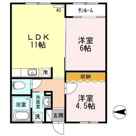 CAT BOX(2LDK/2階)の間取り写真