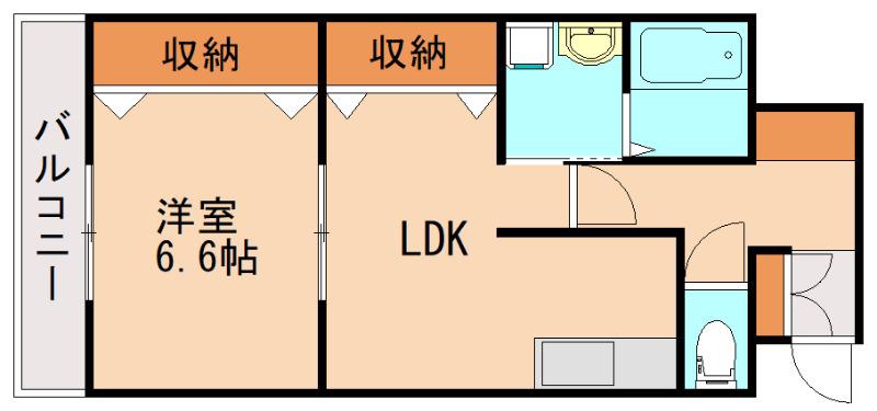 オークマンション柏の森(1LDK/6階)の間取り写真
