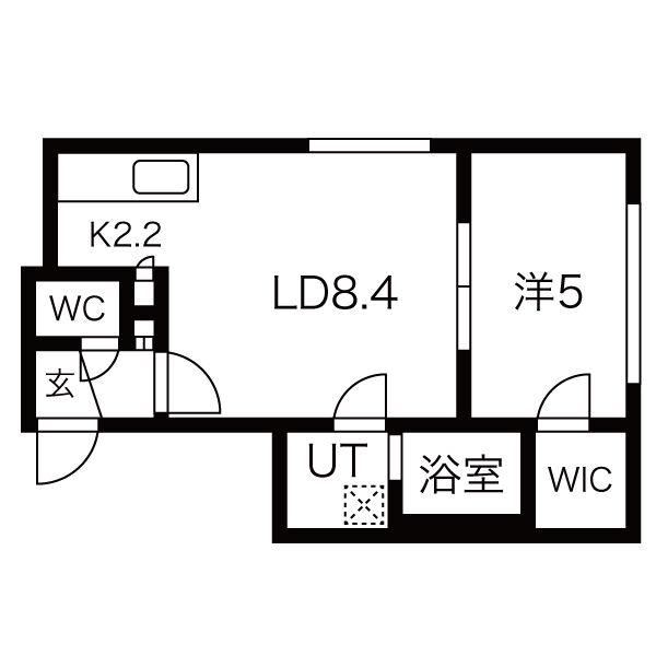 ECOA麻生駅前(1LDK/5階)の間取り写真