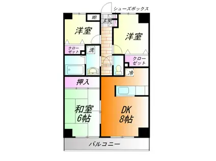 セジュールコート(3DK/5階)の間取り写真