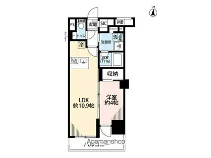 プレール・ドゥーク亀戸VI(1LDK/9階)の間取り写真