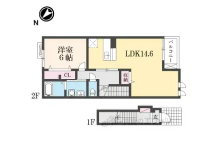 モンテグランデⅡ(1LDK/2階)の間取り写真