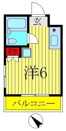 ウインパールマンション(ワンルーム/2階)の間取り写真