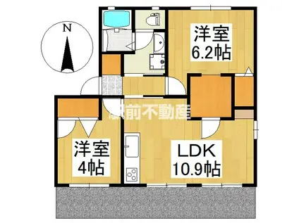 サンエージI(2LDK/1階)の間取り写真