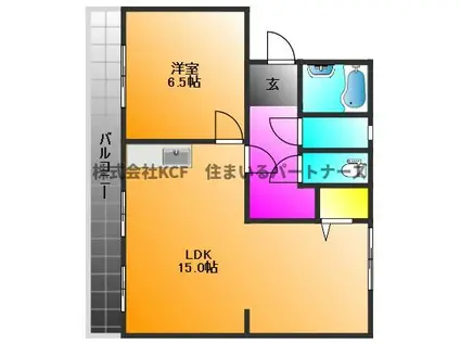 コンチェルト東合川I(2LDK/3階)の間取り写真