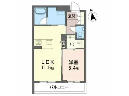 MIROIR 東別院(1LDK/3階)の間取り写真