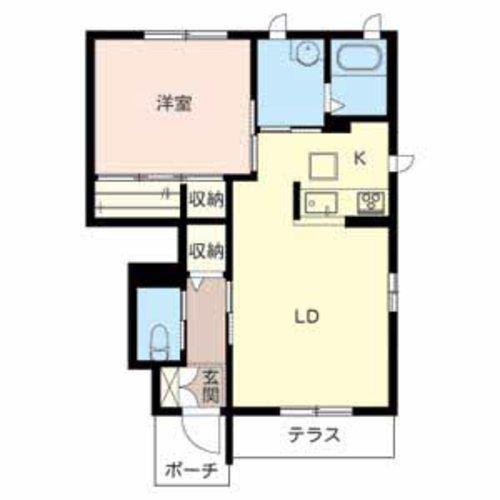 リラフォートC(1LDK/1階)の間取り写真
