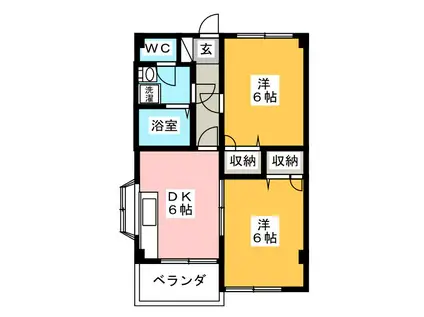 VILLA DE ジュピタ A(2DK/2階)の間取り写真