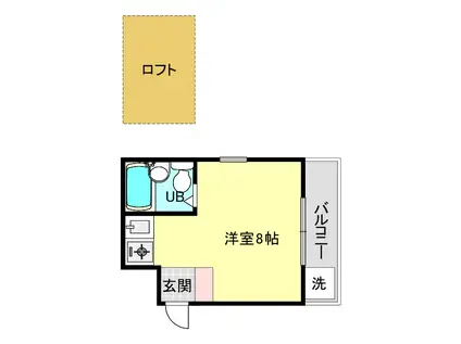 パレス甲東園(1K/1階)の間取り写真