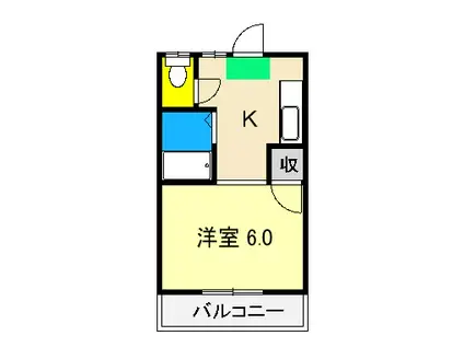 ペガサスY(1K/3階)の間取り写真