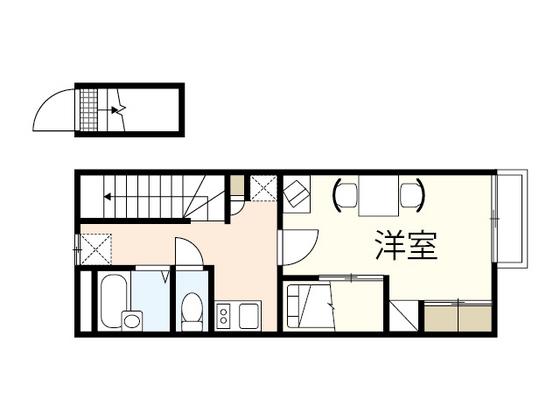 レオパレスクレストハイム(1K/2階)の間取り写真