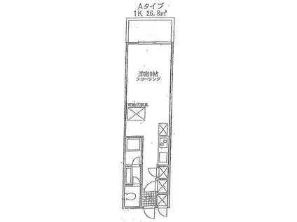 エトワールASAO(1K/1階)の間取り写真