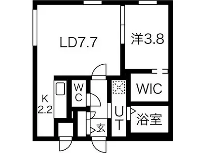 BELLISSIMO MIYANOSAWA(1LDK/2階)の間取り写真