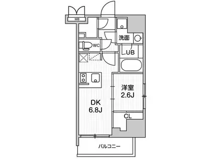 SYFORME大井町II(1DK/4階)の間取り写真
