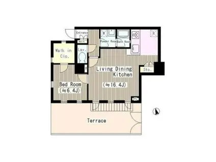 LA BREVITA(1LDK/1階)の間取り写真