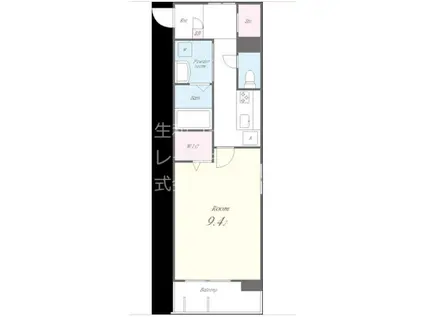 メゾンタナカⅢ(1K/8階)の間取り写真