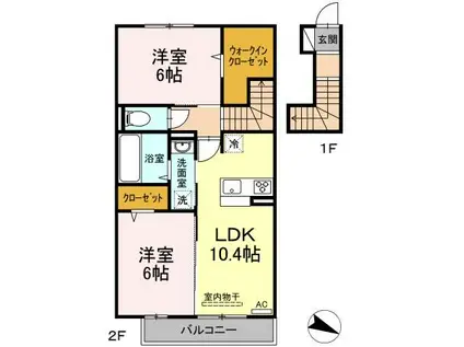 ＪＲ予讃線 多喜浜駅 徒歩30分 2階建 築4年(2LDK/2階)の間取り写真