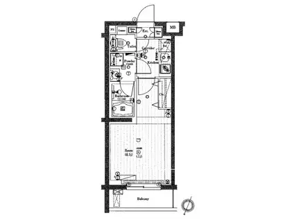 PREMIUM CUBE三宿(1K/1階)の間取り写真
