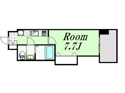 LUXE新大阪II(1K/7階)の間取り写真