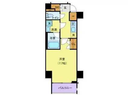 プレミアムキューブG四谷左門町(1K/3階)の間取り写真