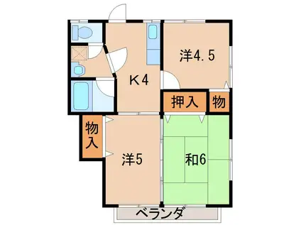 メゾン・ド・ラテール(3K/2階)の間取り写真