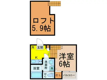 HERMITAGE桜山(1K/1階)の間取り写真