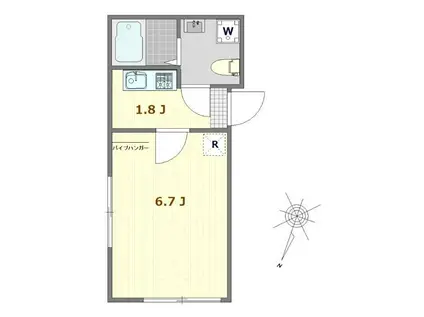 LARBRE(1K/1階)の間取り写真