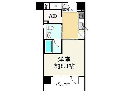 エイペックス東心斎橋II(1K/3階)の間取り写真