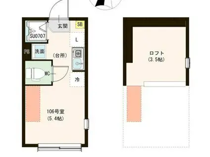 カーサ エスト 小岩(ワンルーム/1階)の間取り写真