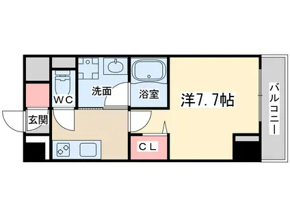 ロイヤルパークヒルズうめきた(1K/6階)の間取り写真