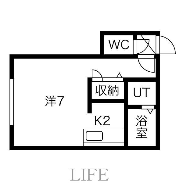シャネル中井(1K/3階)の間取り写真