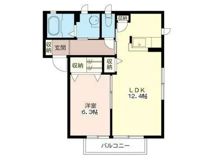 ルミエールI(1LDK/2階)の間取り写真