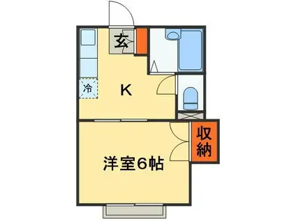 メゾン・ジュネス(1K/1階)の間取り写真