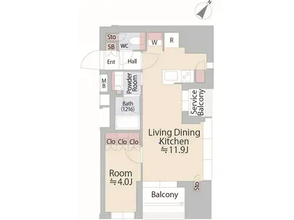 パークホームズ渋谷松濤(1LDK/5階)の間取り写真